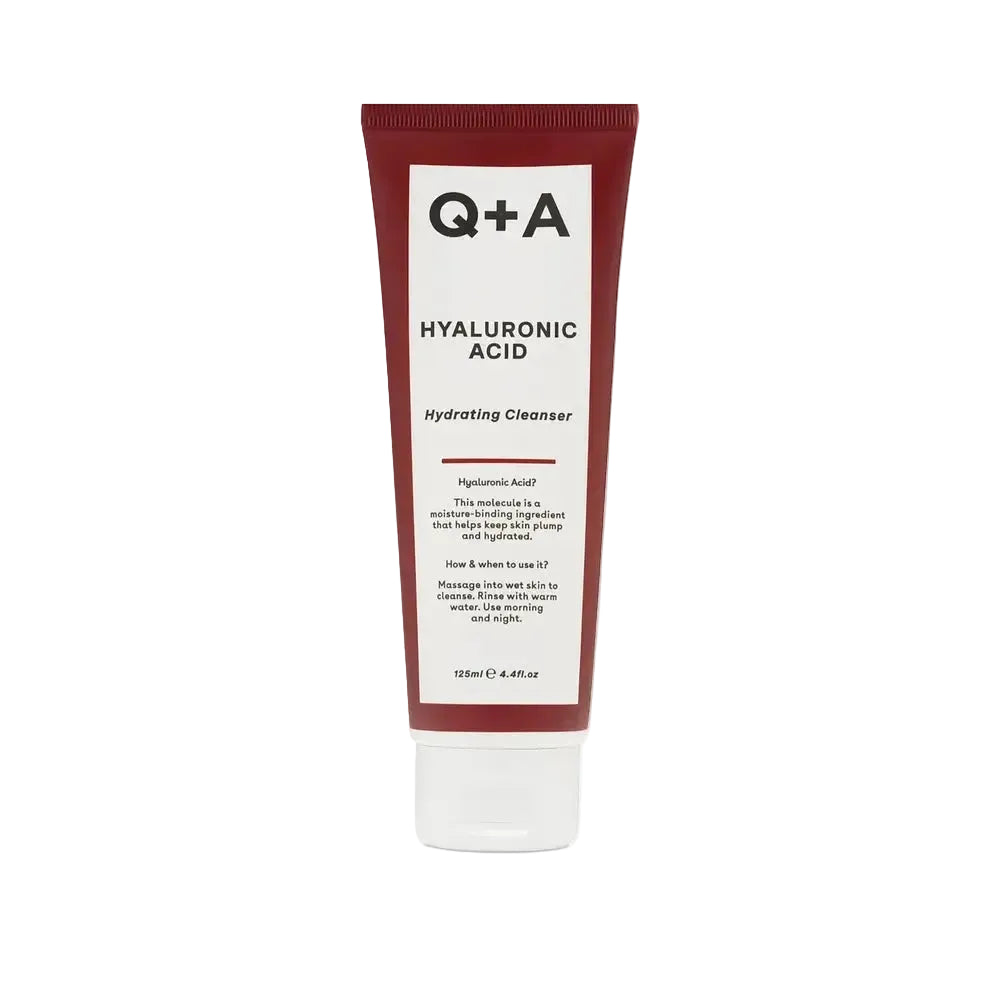 Q+A Hyaluronic Acid Hydrating Cleanser gentle gel face wash with aloe vera for hydration