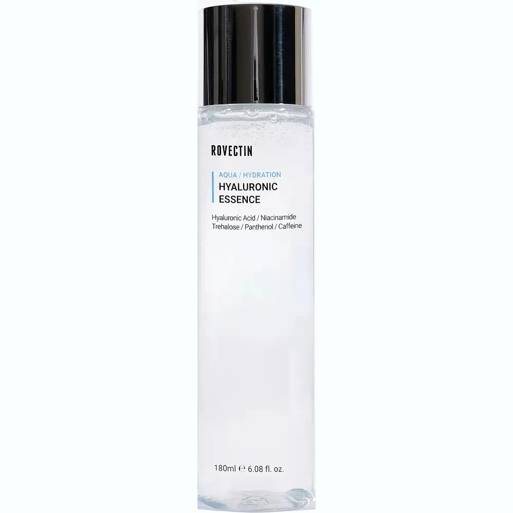 Rovectin Aqua Hyaluronic Essence with 7 types of hyaluronic acid for deep hydration and barrier repair