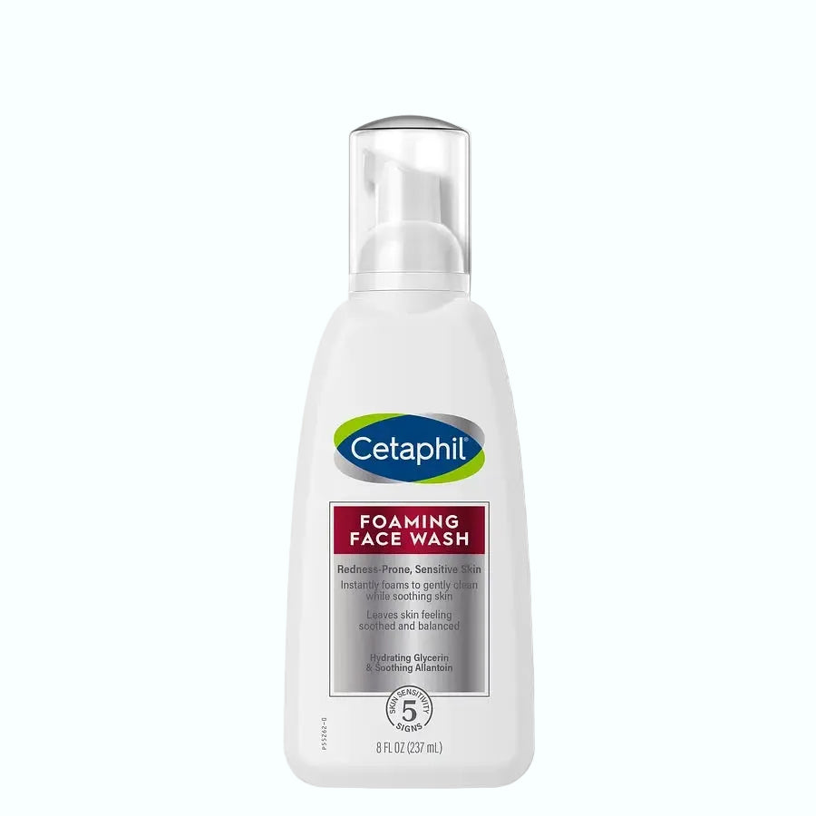 Cetaphil Foaming Face Wash for redness-prone sensitive skin with gentle cleansing and soothing benefits