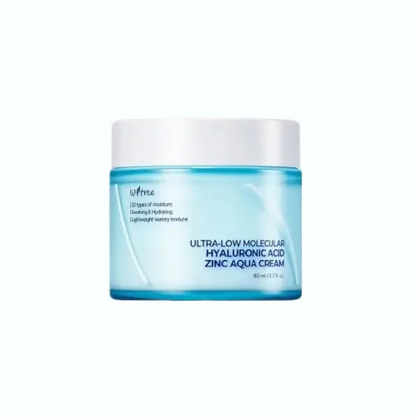 ISNTREE Ultra Low Molecular Hyaluronc Acid Zinc Aqua Cream for hydration and oil control