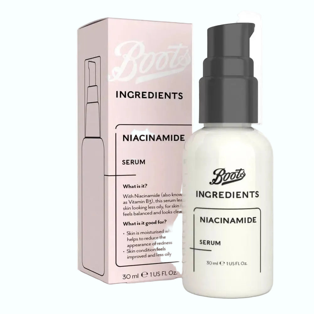 Boots Niacinamide Serum for brightening and pore minimizing with vitamin B3