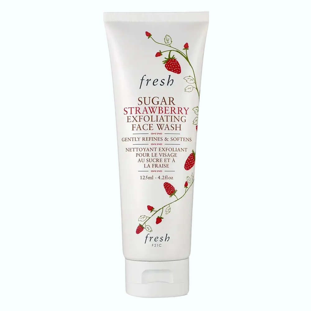 Fresh Sugar Strawberry Exfoliating Face Wash with sugar crystals for gentle exfoliation and smooth skin