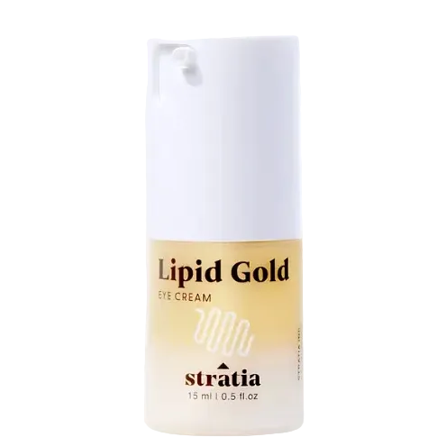 Stratia Lipid Gold Eye Cream with ceramides and peptides for dark circles and firming