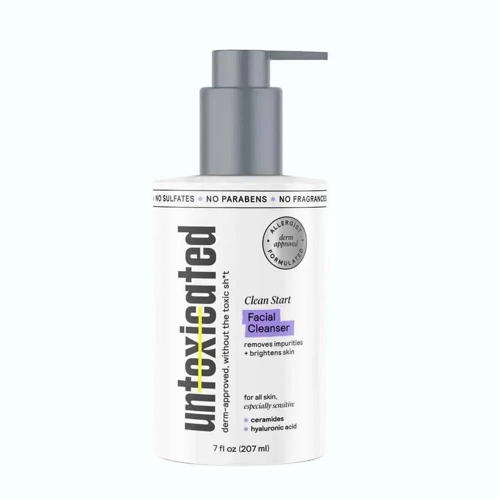 Untoxicated Clean Start Face Cleanser with ceramides and hyaluronic acid for sensitive skin hydration