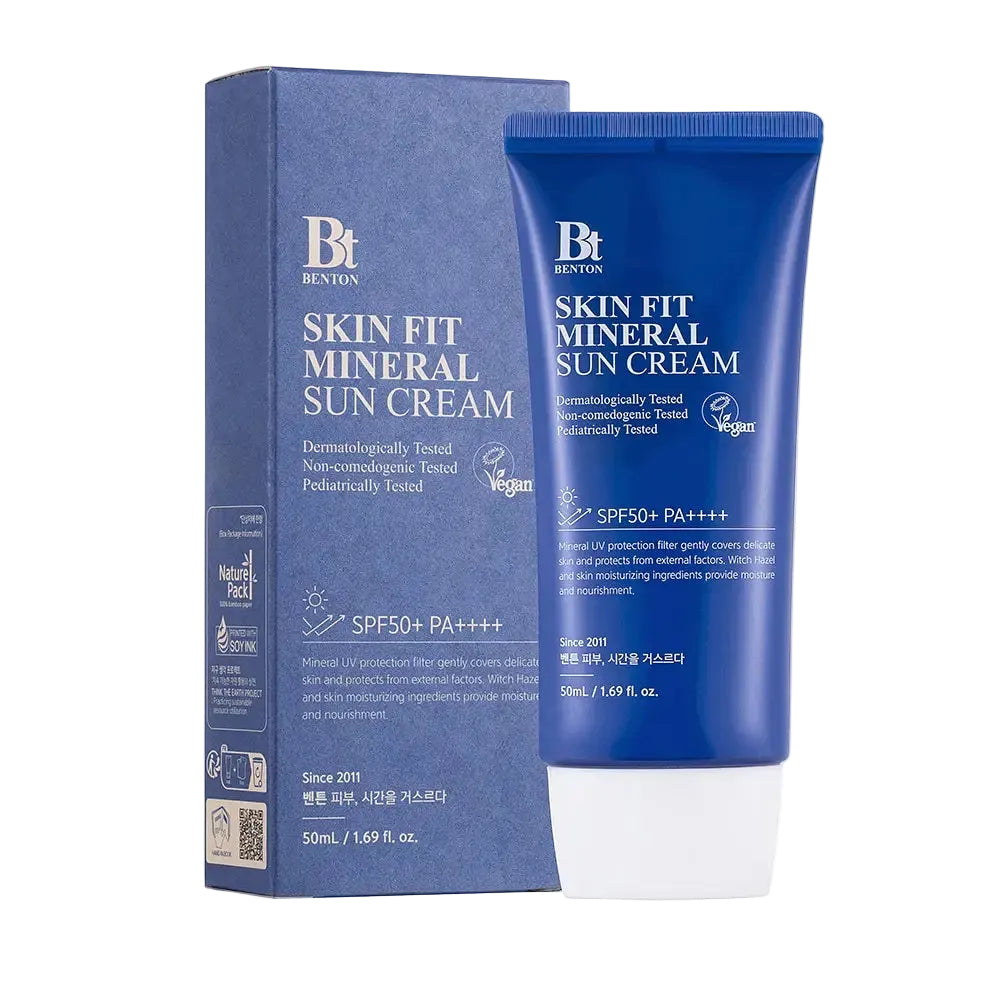 Benton Skin Fit Mineral Sun Cream SPF 50+ for sensitive skin UV protection and brightening