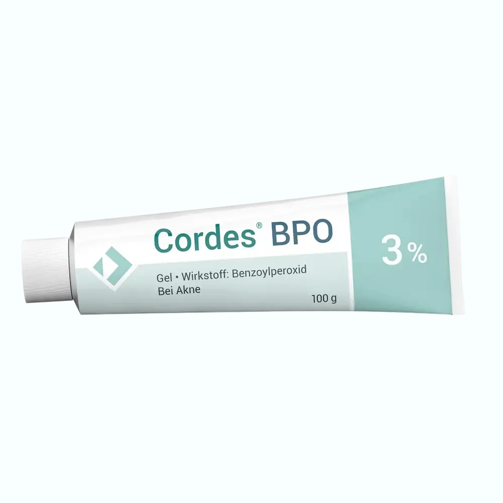 Ichthyol Cordes BPO 5% Gel with benzoyl peroxide for acne treatment and pimple control