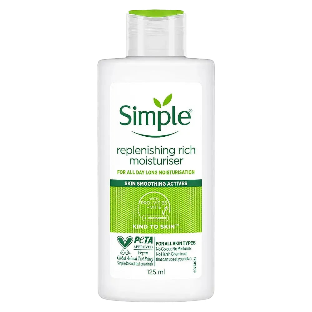 Simple Skincare Replenishing Rich Moisturiser for dry and sensitive skin 12-hour hydration