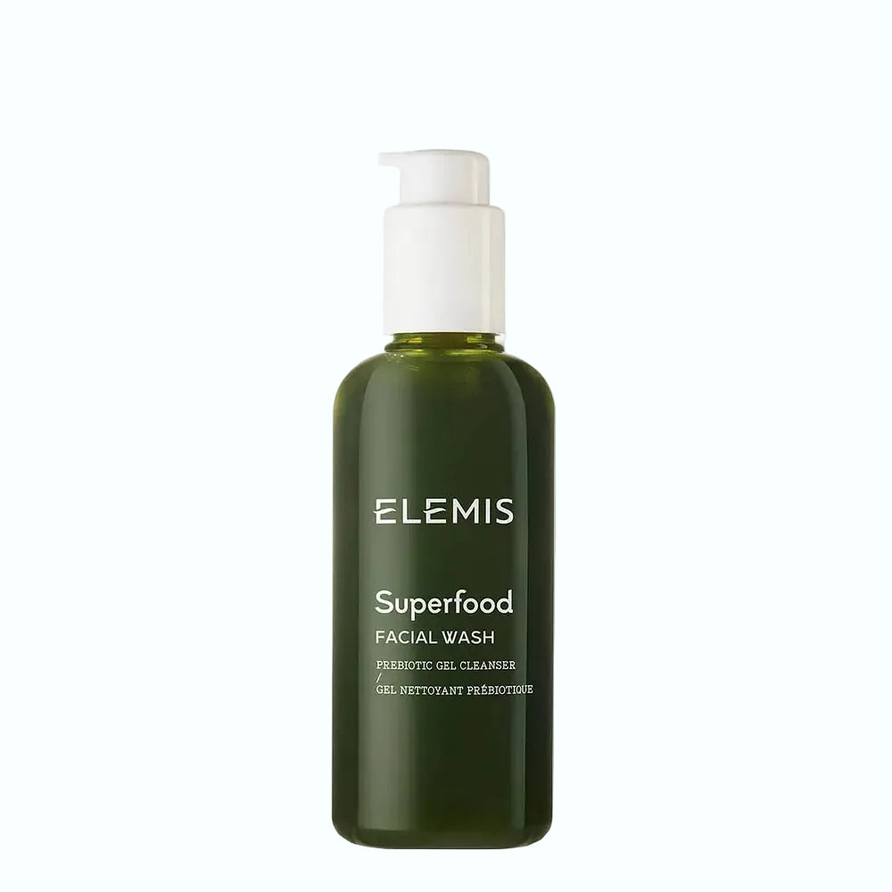 Elemis Superfood Facial Wash prebiotic gel cleanser with kale, avocado and pumpkin seed oil