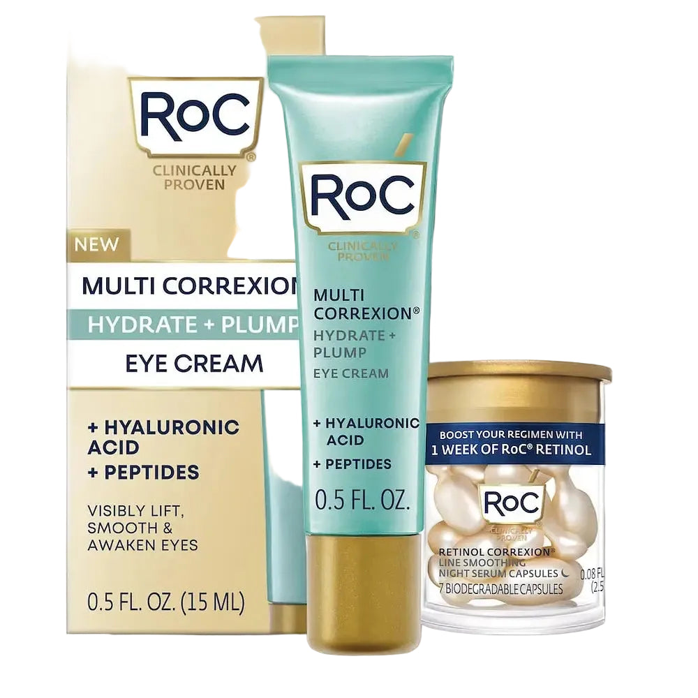 RoC Multi Correxion Hydrate + Plump Hyaluronic Acid Eye Cream for firming and depuffing