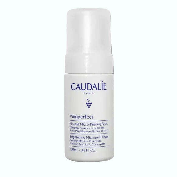 Caudalie inoperfect Brightening Micropeel Foam with mandelic acid for gentle exfoliation and brightening
