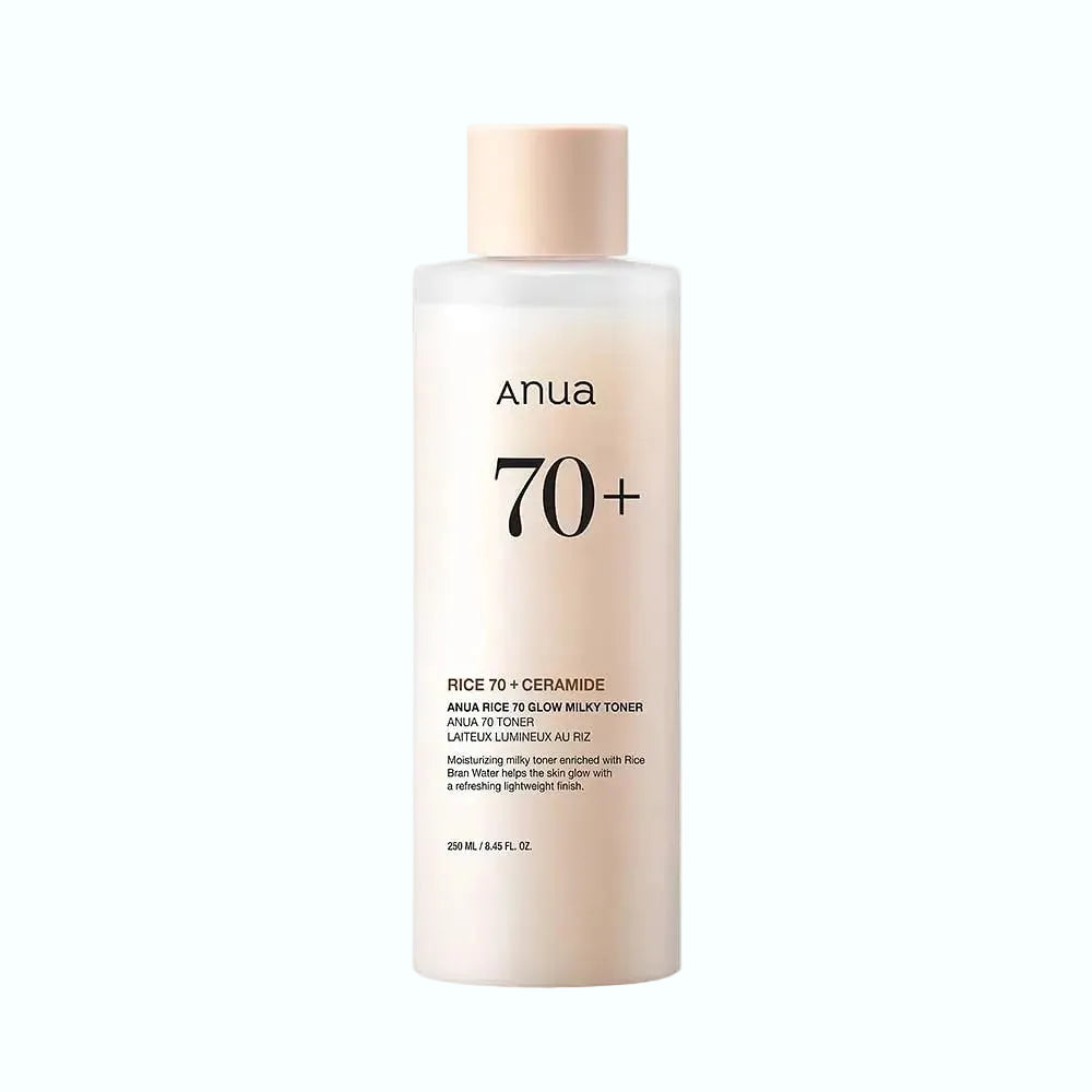 Anua Rice 70 Glow Milky Toner hydrating brightening toner with rice and niacinamide for dry, sensitive skin