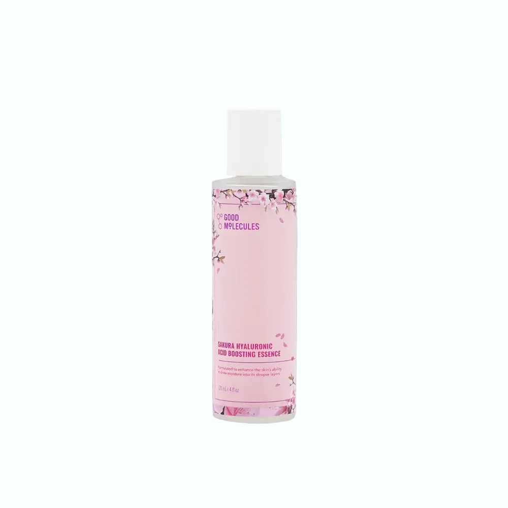 Good Molecules Sakura Hyaluronic Acid Boosting Essence for hydration and skin firmness with fermented sakura