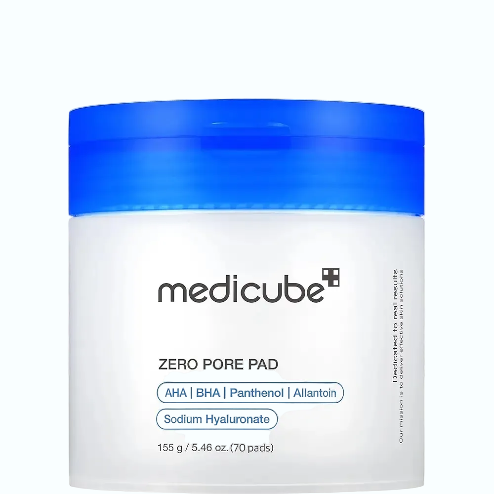 Medicube Zero Pore Pad with AHA and BHA for exfoliation, pore care, and blackhead removal