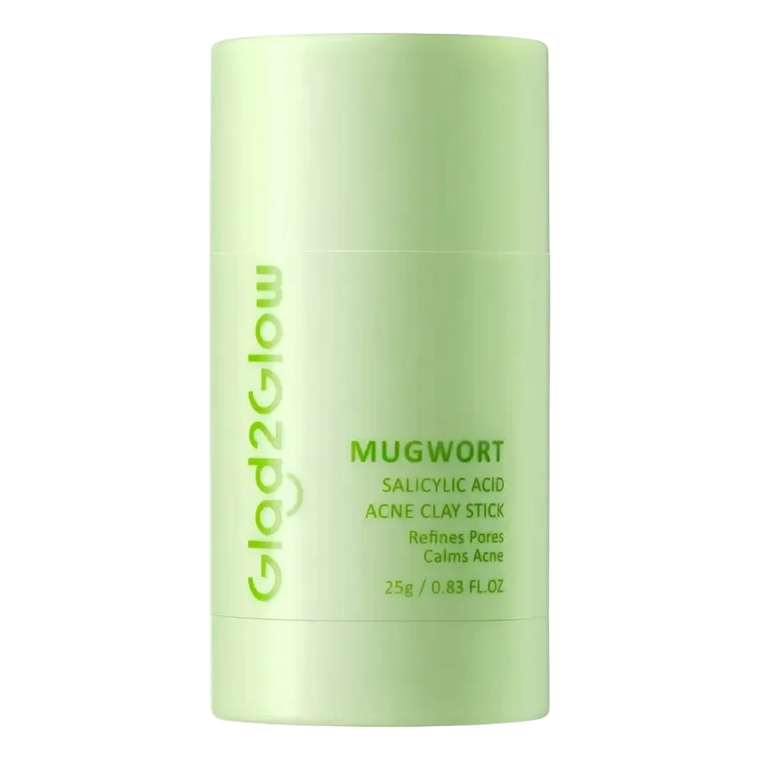 Glad2Glow Mugwort Salicylic Acid Acne Clay Stick for acne control, pore cleansing, and oil control