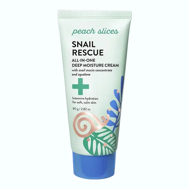 Peach Slices Snail Rescue All-In-One Deep Moisture Cream with snail mucin for hydration and skin repair