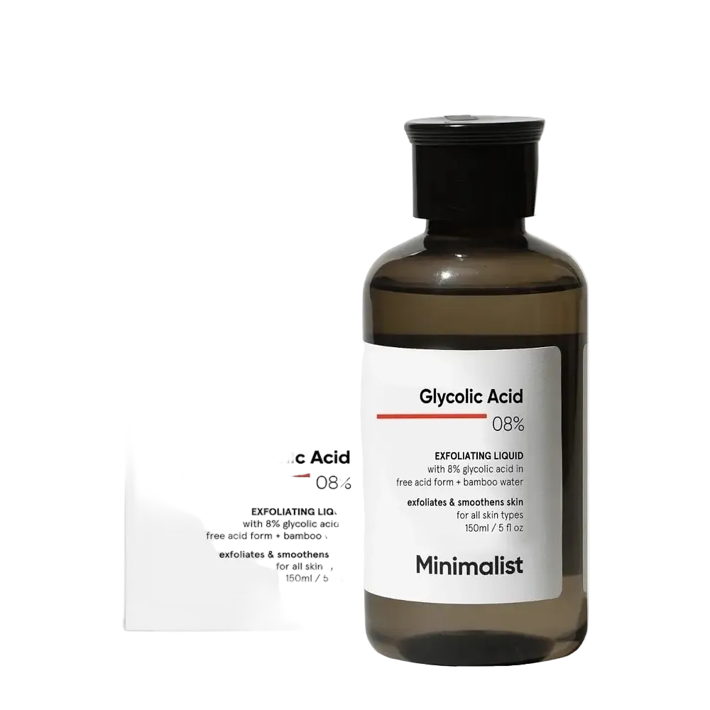 Minimalist Glycolic Acid 08% Exfoliating Liquid for skin texture, brightening and exfoliation