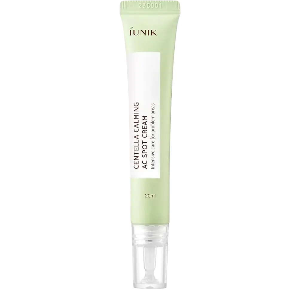 iUNIK Centella Calming AC Spot Cream for acne treatment and blemish control with BHA and PHA