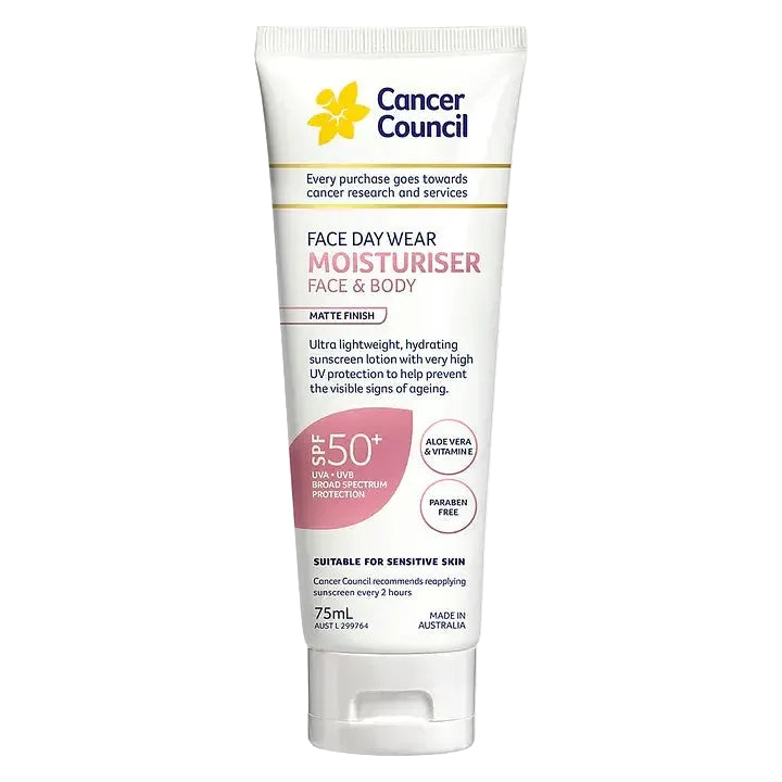 Cancer Council Face Daywear Moisturiser Invisible SPF50+ for daily UV protection
