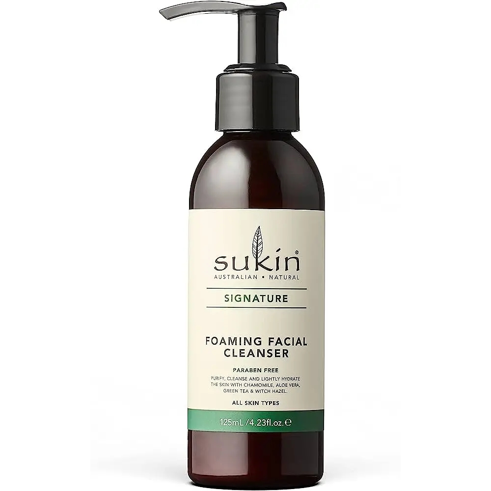 Sukin Foaming Facial Cleanser gentle gel cleanser with aloe vera and chamomile for normal to oily skin