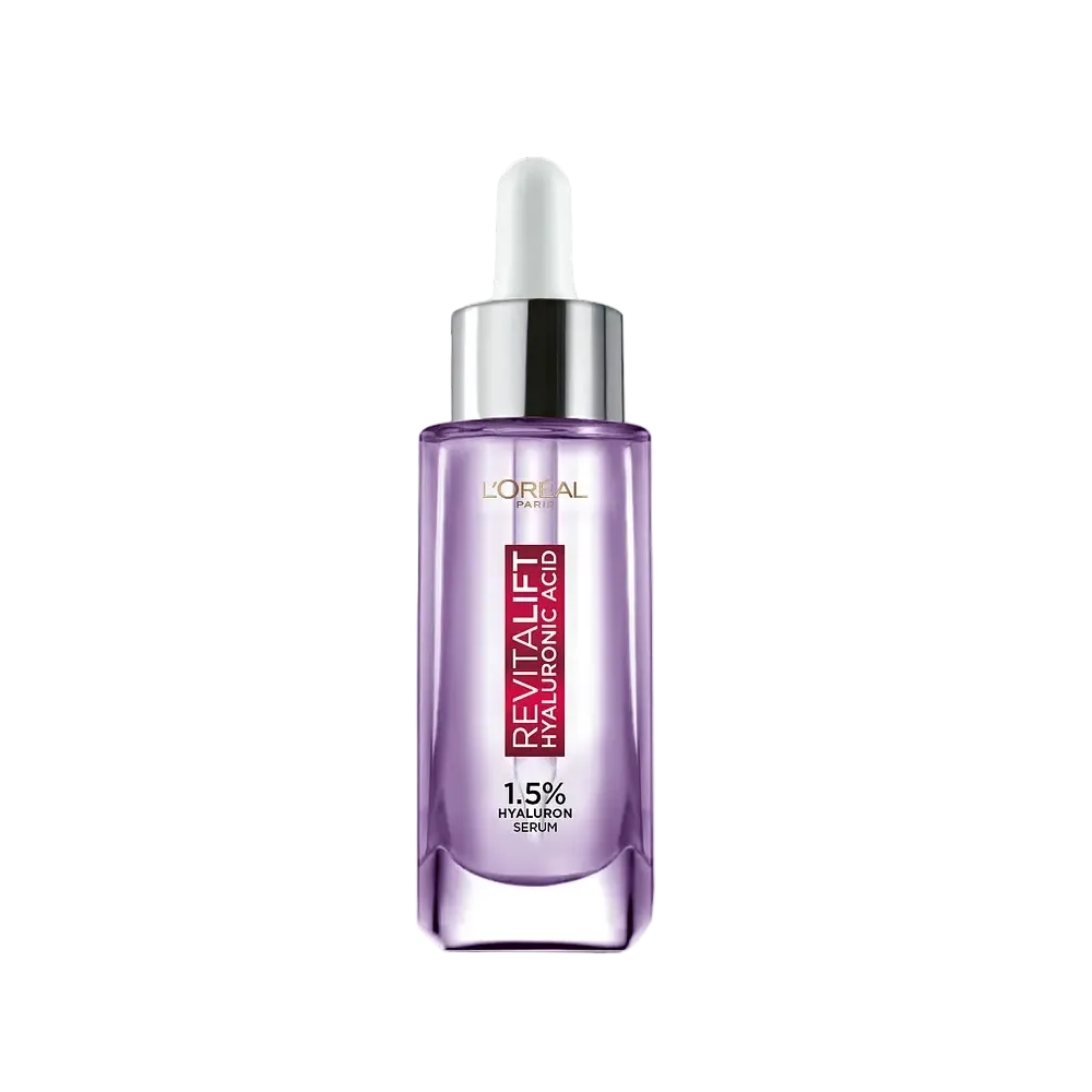 L'Oreal Revitalift 1.5% Hyaluronic Acid Serum for hydration and anti-aging wrinkle reduction