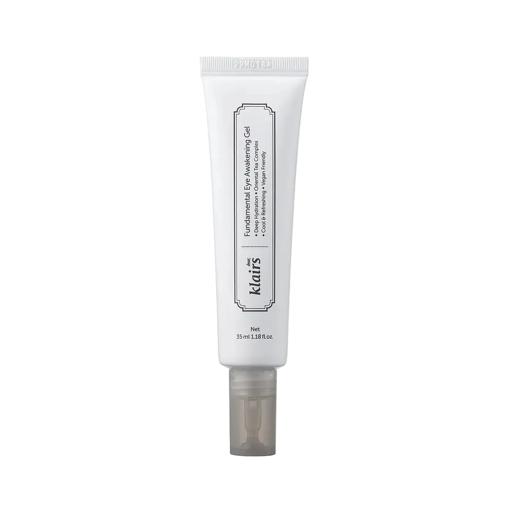 Dear Klairs Fundamental Eye Awakening Gel with caffeine for dark circles and depuffing