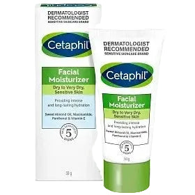 Cetaphil Facial Moisturizer Dry Skin with niacinamide and vitamin E for 48-hour hydration