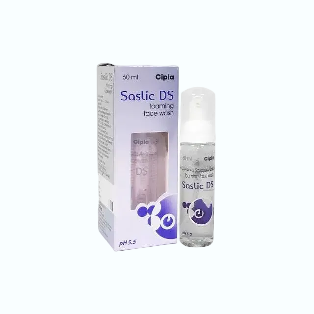 Cipla Saslic DS Foaming Face Wash with 2% salicylic acid for acne-prone and oily skin