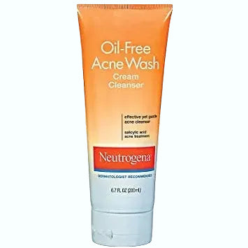 Neutrogena Oil-Free Acne Face Wash Cream Cleanser with salicylic acid for acne-prone skin