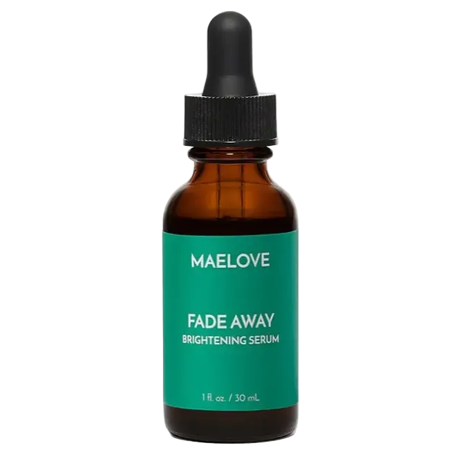 Maelove Fade Away Brightening Serum for dark spots and hyperpigmentation treatment with alpha arbutin and kojic acid