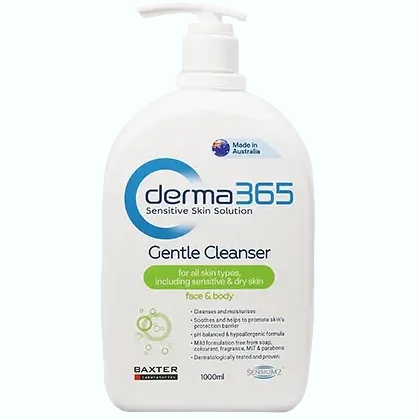 derma365 Gentle Cleanser for sensitive skin with oat extract for face and body
