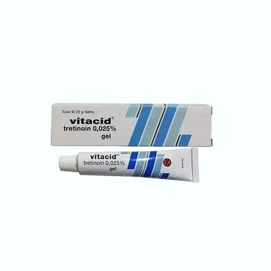 Dermato Medica Vitacid Gel 0.025% tretinoin prescription acne treatment for anti-aging and acne control