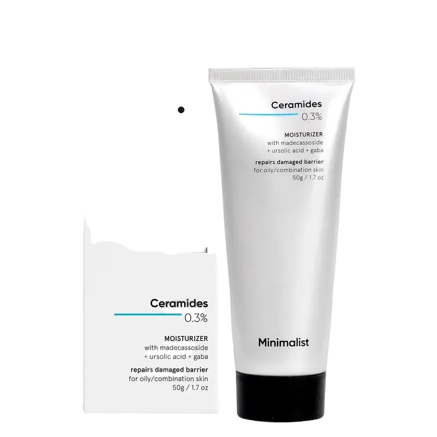 Minimalist Ceramides 0.3% + Madecassoside moisturizer for skin barrier repair and soothing