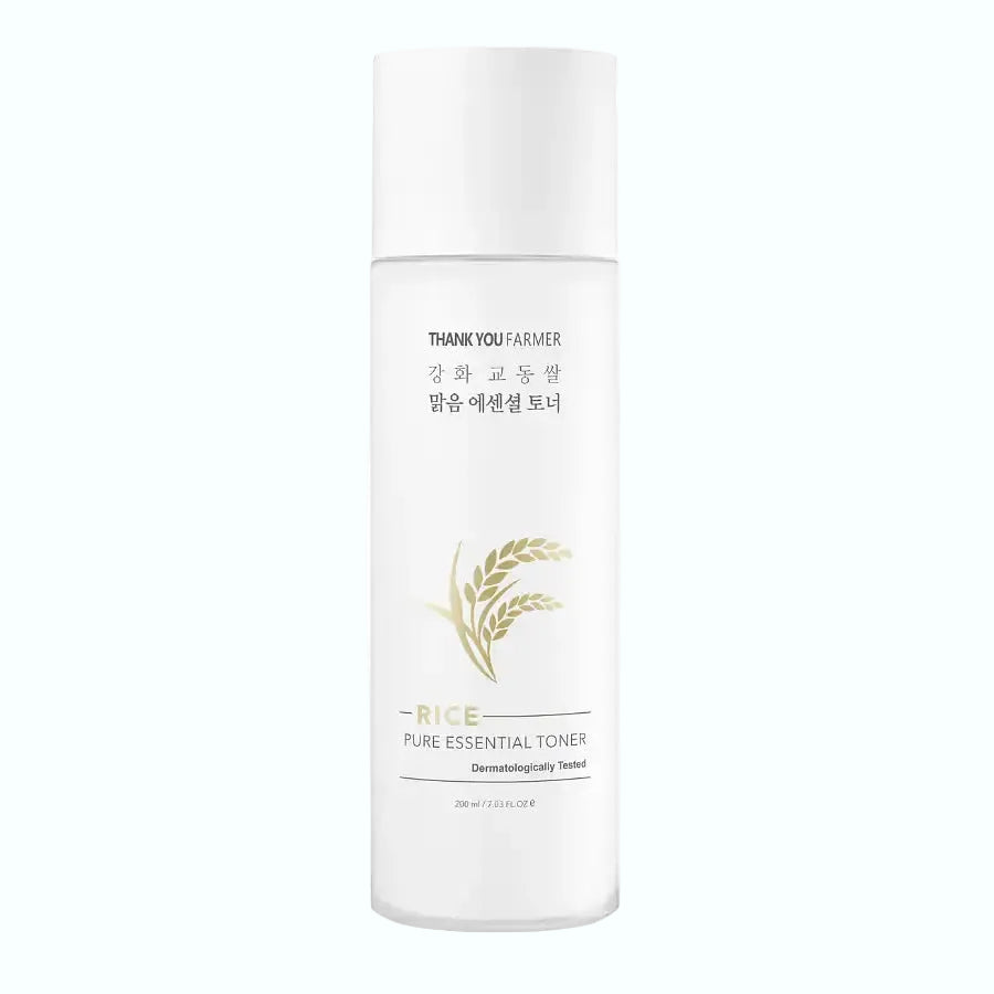 Thank You Farmer Rice Pure Essential Toner with rice extract and niacinamide for brightening and hydration