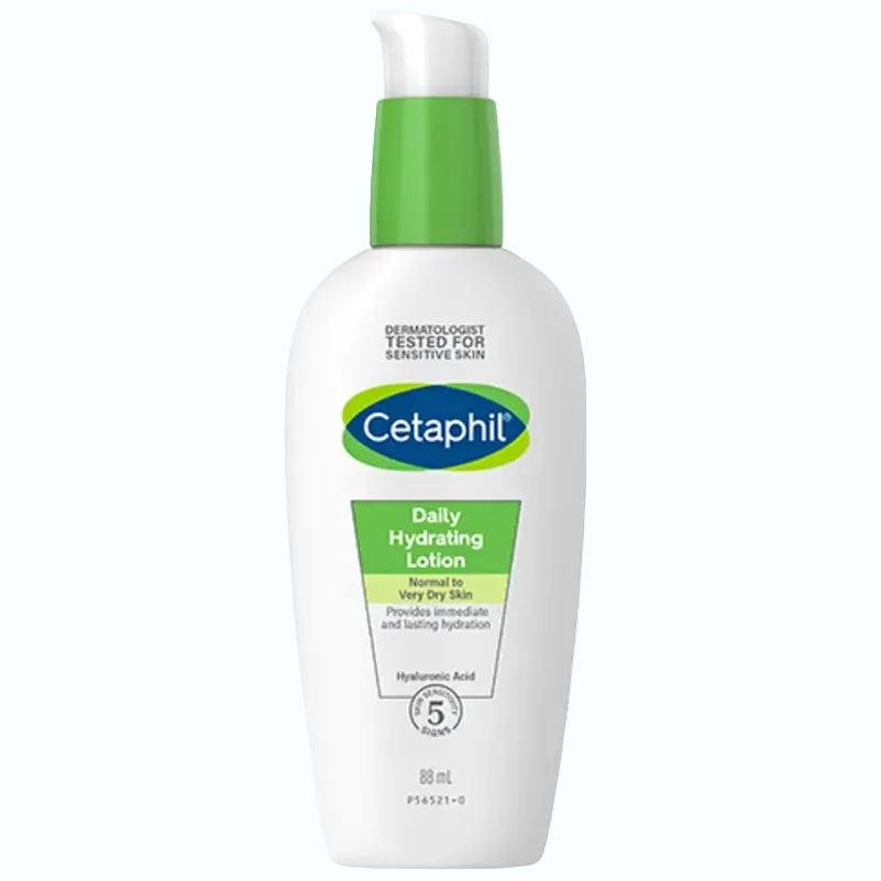 Cetaphil Daily Hydrating Lotion with Hyaluronic Acid for 24-hour hydration and combination skin