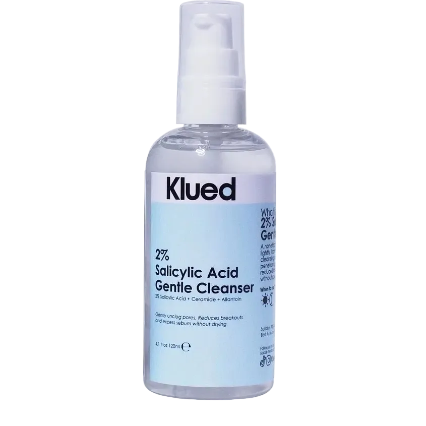 Klued 2% Salicylic Acid Gentle Cleanser for acne-prone skin with BHA exfoliation