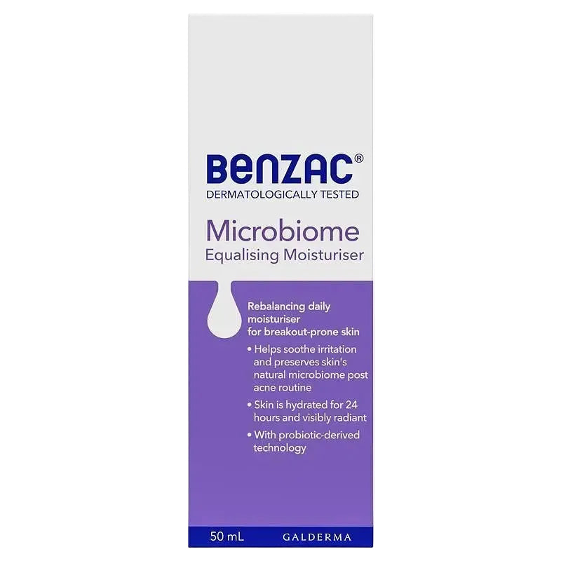 Benzac Microbiome Equalising Moisturiser for acne-prone skin hydration and barrier repair
