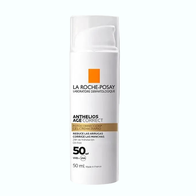 La Roche-Posay Anthelios Age Correct SPF 50 anti-aging sunscreen with niacinamide for mature skin