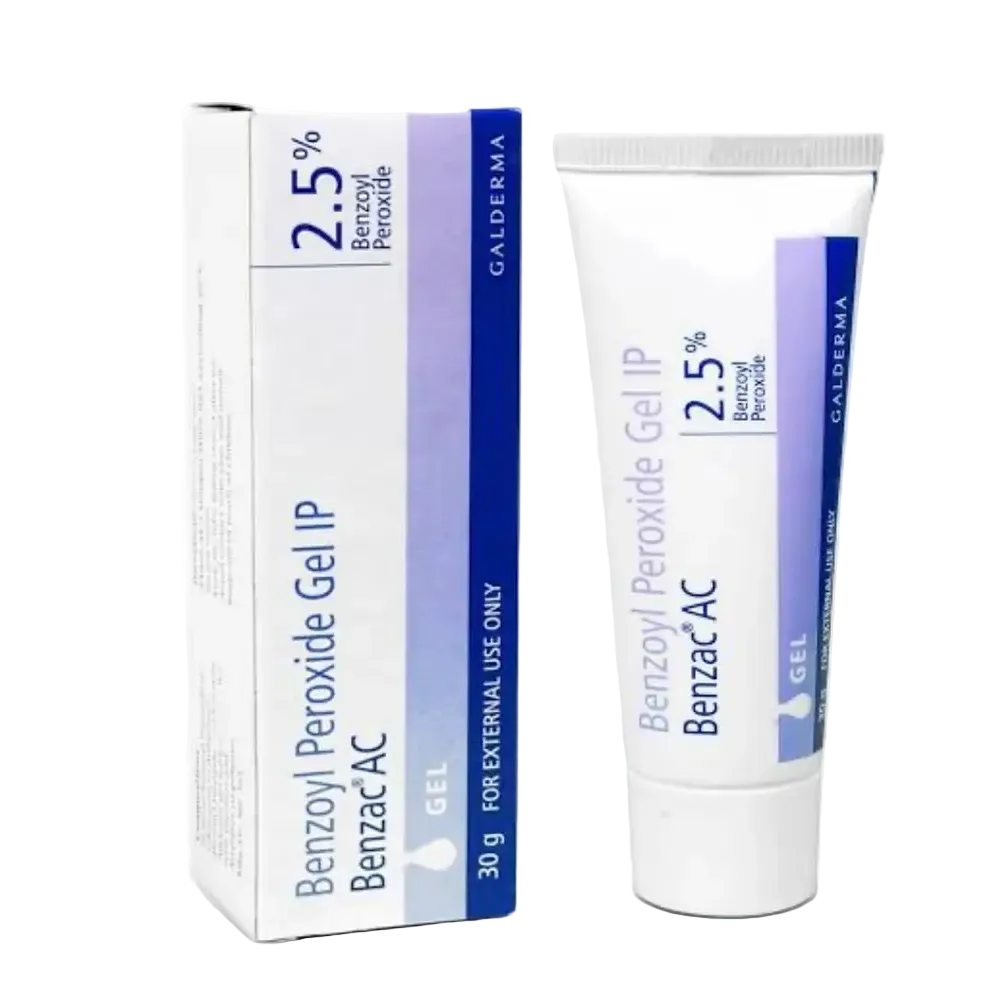 Benzac Benzoyl Peroxide Gel IP 2.5% acne spot treatment for breakouts and blemishes