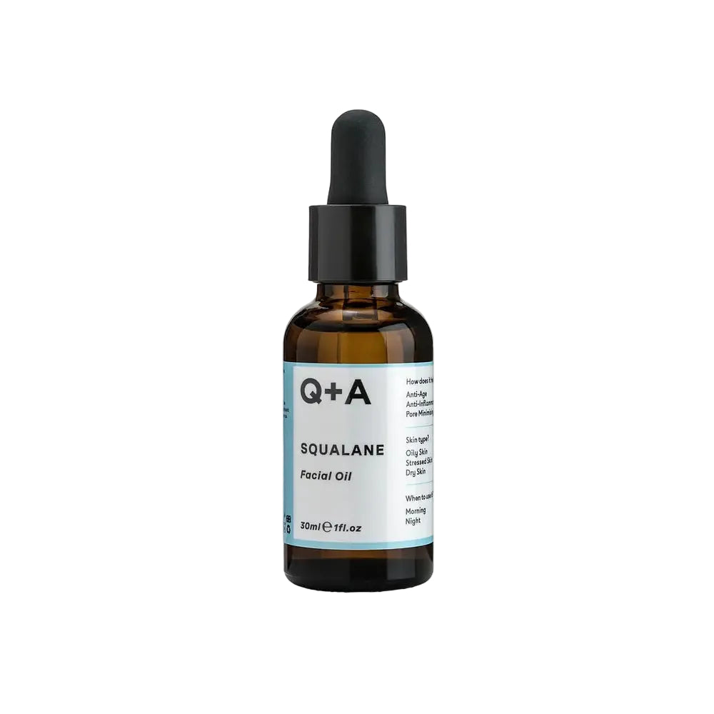 Q + A Squalane Facial Oil olive-derived hydrating oil for soft supple skin