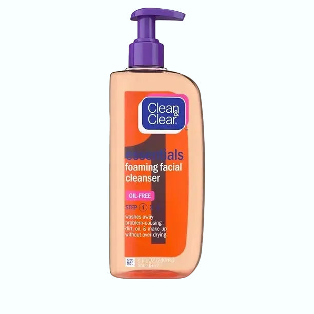 Clean & Clear Essentials Foaming Oil-Free Facial Cleanser for oily skin and daily cleansing