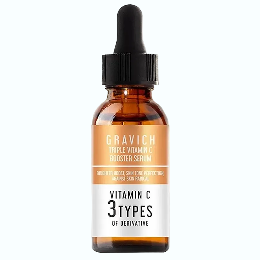 Gravich Triple Vitamin C Booster Serum for brightening and anti-aging with 3 forms of vitamin C