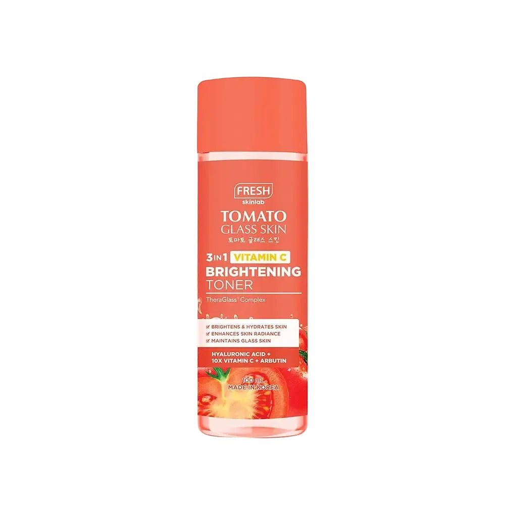 Fresh Skinlab Tomato Glass Skin Brightening Toner for radiant glowing skin with niacinamide and tomato extract