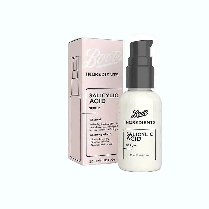 Boots Ingredients Salicylic Acid Serum for acne-prone skin and exfoliation