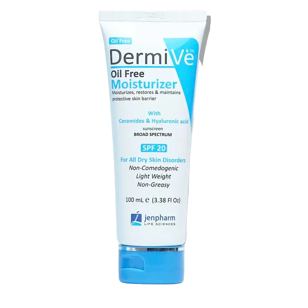 Jenpharm Dermive Oil Free lightweight moisturizer with ceramides and hyaluronic acid for oily skin