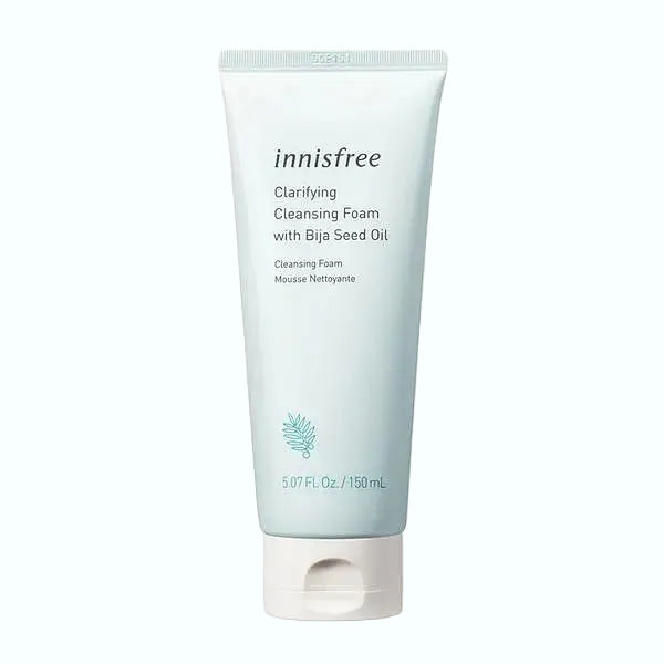 innisfree Clarifying Cleansing Foam with Bija Seed Oil for acne-prone and oily skin clarifying treatment