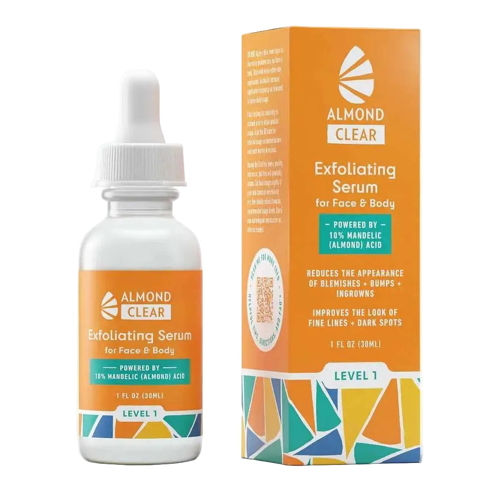 Almond Clear Level 1 Mandelic Acid Serum for acne, exfoliation, and gentle skin brightening