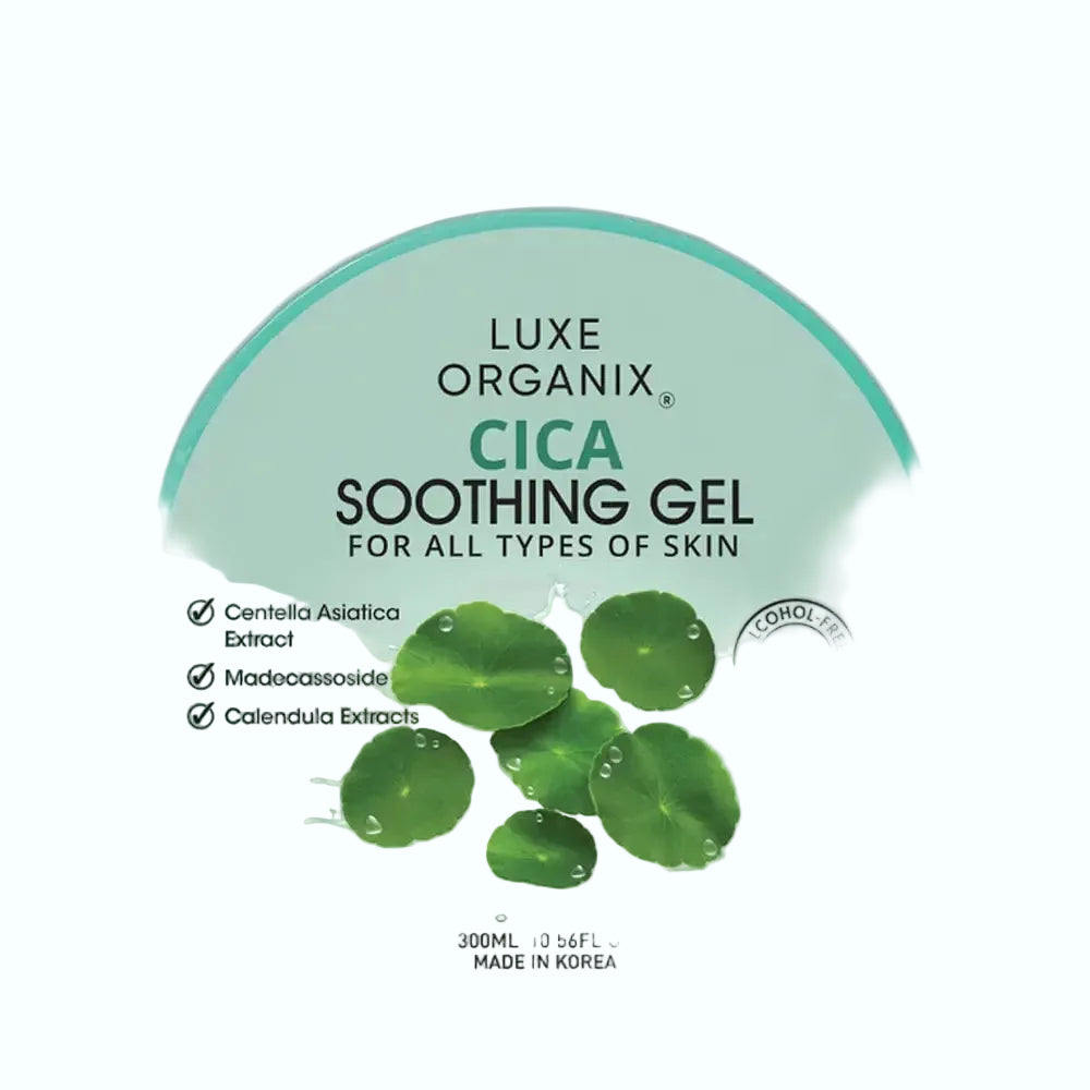 Luxe Organix Cica Soothing Gel for sensitive skin calming and hydration
