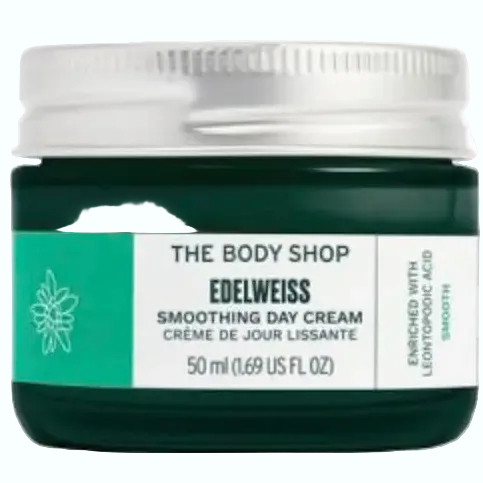 The Body Shop Edelweiss Intense Smoothing Day Cream for hydration and anti-aging protection