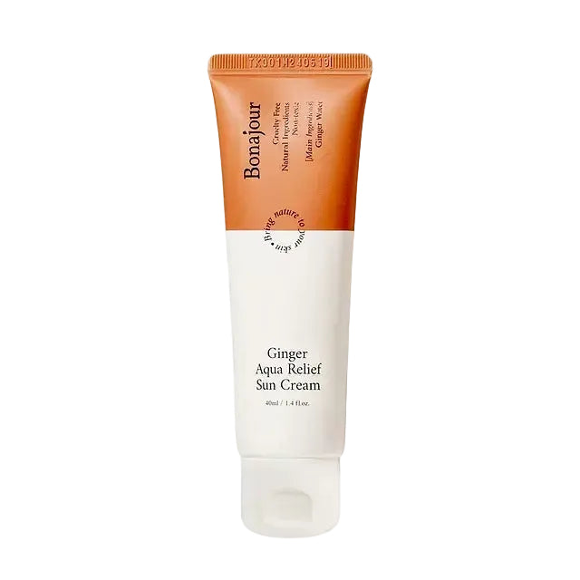 Bonajour Ginger Aqua Relief Sun Cream SPF50+ for sensitive skin with ginger water and ceramides