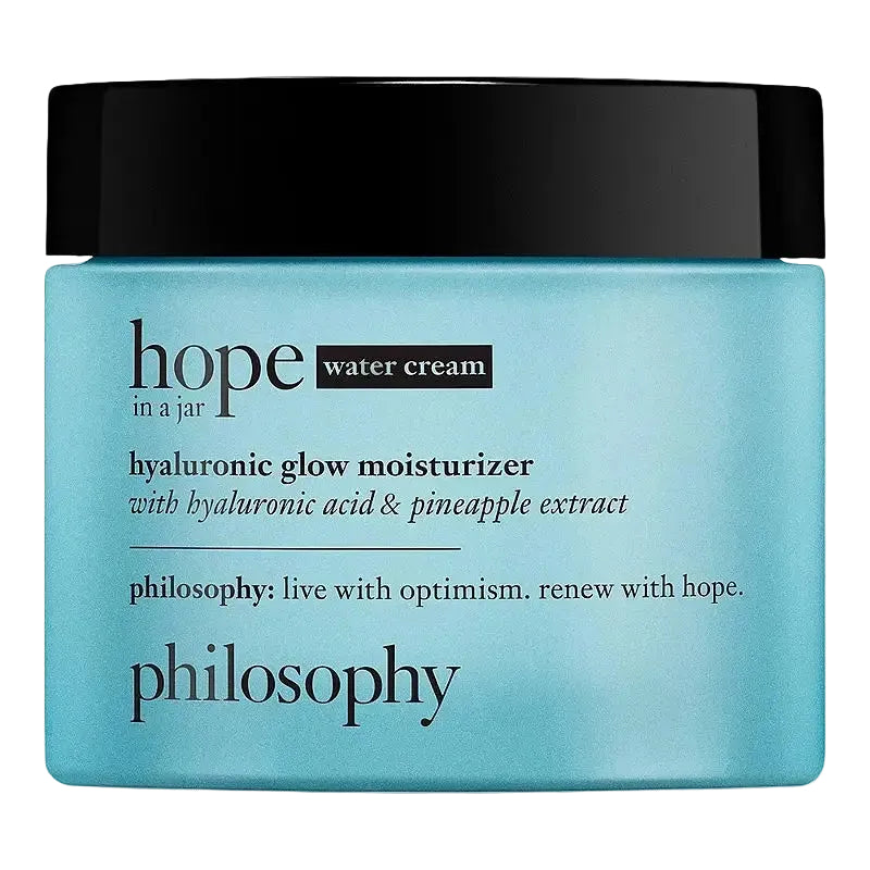 Philosophy Hope in a Jar Water Cream Hyaluronic Glow Moisturizer for hydration and dewy glow